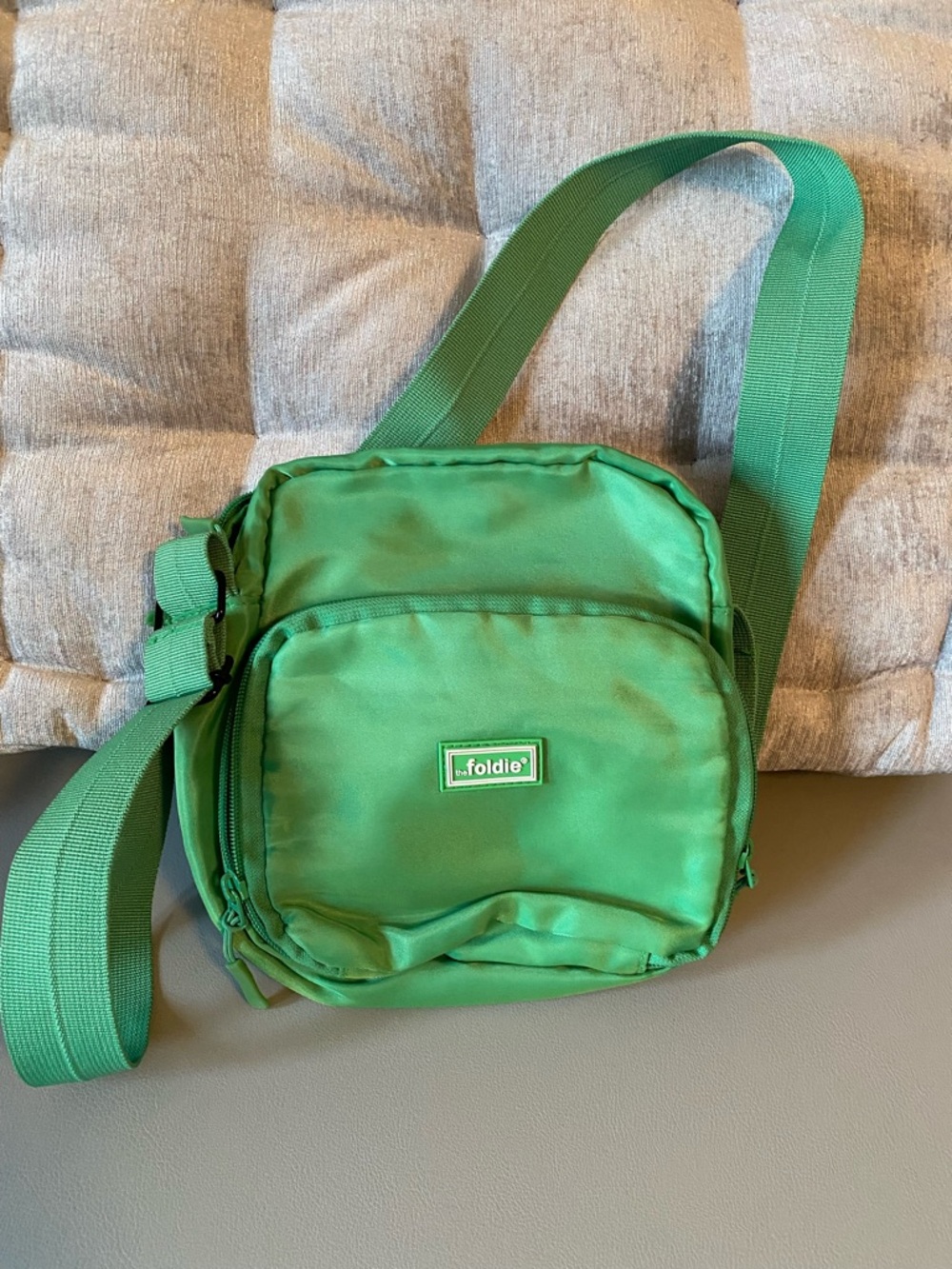 Foldie Green Crossbody Bag - Compact Everyday Shoulder Bag